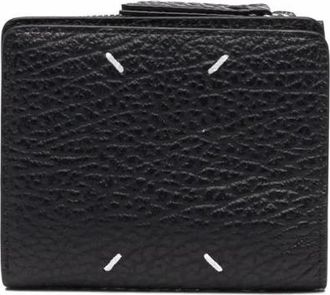 Maison Margiela Four Stitches Flip Flap Portemonnee - Heren - Portefeuilles - Zwart - ONE Size - Leer - Accessoires