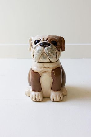 Kalalou Ceramic Bull Dog Canister
