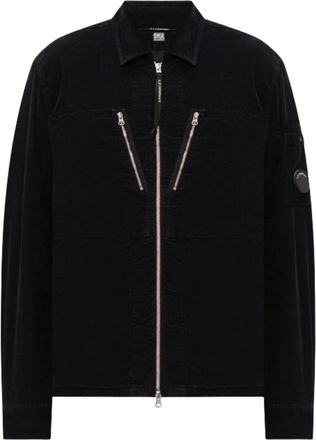 C.P. Company Corduroy Lens Overshirt - Heren - Zomerjassen - Zwart - XL - Katoen - Jassen
