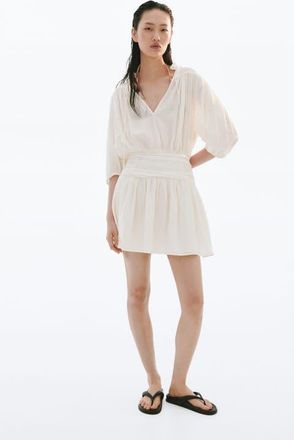H&M Draped Tunic Dress in Cream at Nordstrom, Size X-Small