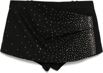 The Attico rhinestone-embellished shorts - Black