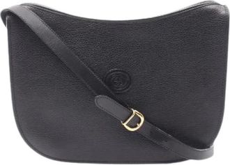 Gucci Pre-owned Interlocking G Leren Schoudertas - Dames - Vintage Schoudertas - Zwart - ONE Size - Leer - Vintage