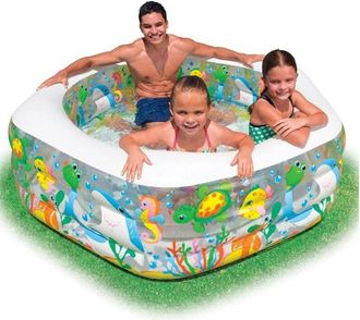 Trade Shop Trade Shop - Piscina Gonfiabile Per Bambini Pesci Delloceano A 3 Anelli 191 X 178 X 61 Cm