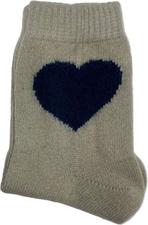 JUMPER 1234 Womens Heart Socks In Sandstone Navy