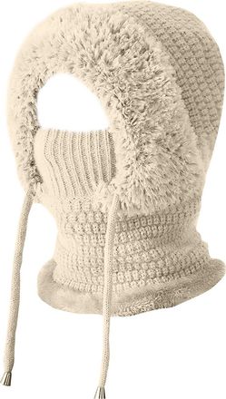 Generic 3 in 1 Beanie Hat for Women, Warm All in One Hat and Scarf Thermal Winter Hats Windproof Balaclava for Skiing Hiking Outdoor Activities