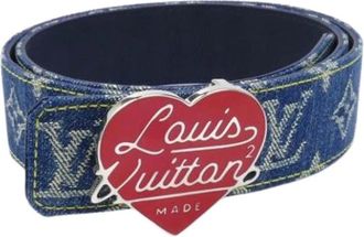 Louis Vuitton Pre-owned Belts, female, Blue, Size: ONE SIZE Pre-owned Fabric Belt