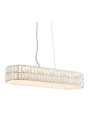 Netlighting Verina LED 5 Light Bar Pendant Chrome Crystal Glass Detail in Clear