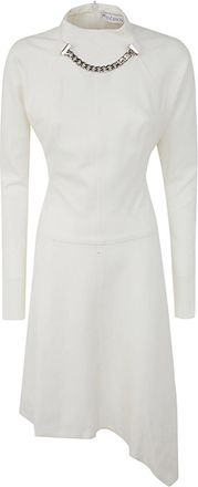 J.W.Anderson Womens Neck Chain Long Sleeve Dress - White viscose - Size EU 34 (Womens)