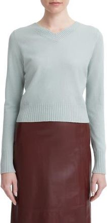 Vince V-Neck Wool & Cashmere Crop Sweater in Sea Mist at Nordstrom Rack, Size Large