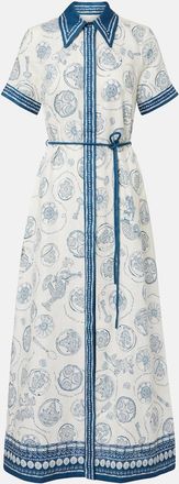 Alemais Al&eacute;mais Vestido camisero Lucky de lino estampado