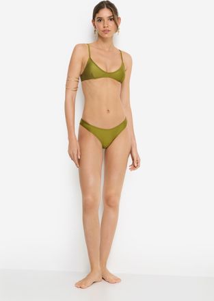 Lascana Bustier-Bikini-Top LSCN BY LASCANA Sunny, Damen, Gr. 34, Cup C/D, gr&uuml;n moss, Obermaterial: 82% Polyamid, 18% Elasthan. Futter: 100% Polyester, gl&auml;nzen