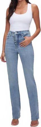 Good American Womens Good Icon Jeans In Denim Blue