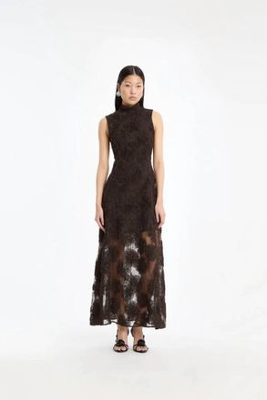 Rotate 3D Flower Maxi Dress In Mole