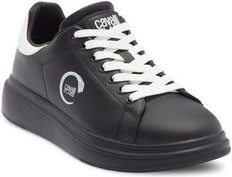 Roberto Cavalli Cavalli Class Logo Low Top Sneaker in Black/White at Nordstrom Rack, Size 11