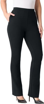 Roaman's Plus Size Ponte Bootcut Pant With Pockets And Pull On Elastic Waist in Black at Nordstrom, Size 20