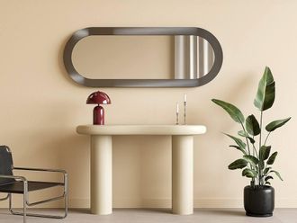 Vente-Unique Oval Aluminium Wall Mirror - W. 60 X H. 160 Cm - Brushed Gunmetal in Silver