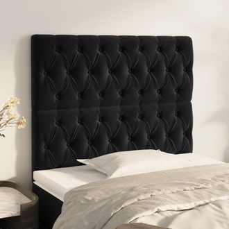 vidaXL Cabecero Terciopelo Negro 90x7x118/128 Cm Vidaxl