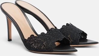 Gianvito Rossi Yvonne lace mules