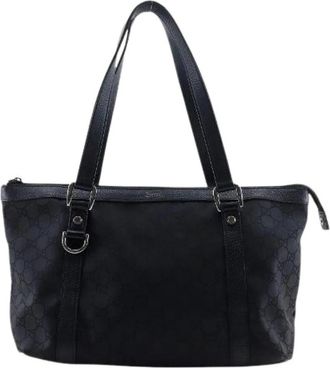 Gucci Pre-owned GG Nylon Canvas Tote Bag - Dames - Vintage Shopper - Zwart - ONE Size - Nylon - Vintage
