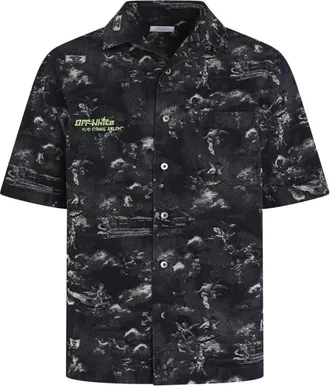 Off-white Fresco Jacq Blauw Shirt - Heren - Korte mouwen Overhemden - Veelkleurig - S - Overhemden