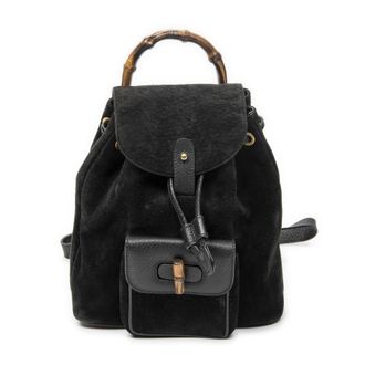 Gucci Pre-owned Womens Mini Bamboo Backpack - Black - One Size