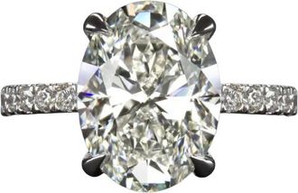 Verde 5ct IGI Certified Oval Cut Lab-grown Diamond VS2 Ring