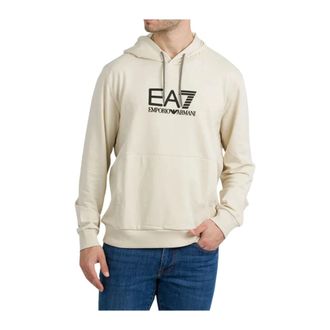 Emporio Armani Hoodies, male, Beige, Size: XL Beige Hoodie with Front Pocket
