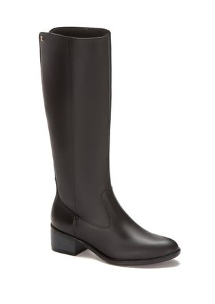 Andrea Leather Knee High Boots In Black