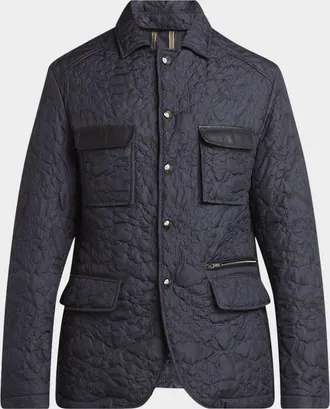 Etro Men & apos;s Quilted Paisley 4-Pocket Jacket