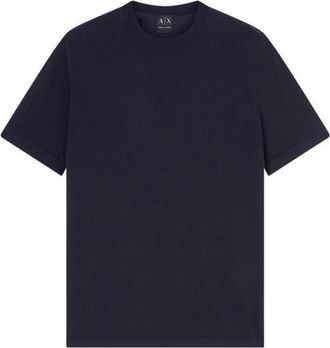 A|X Armani Exchange Geribbelde Katoenen Tricot Top - Heren - T-shirts - Blauw - L - Katoen - Tops