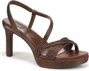 Naturalizer Abby Platform Sandal in Chocolate Satin at Nordstrom Rack, Size 6.5