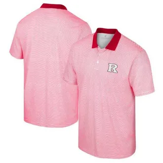 Colosseum Mens Colosseum White/Scarlet Rutgers Scarlet Knights Print Stripe Polo at Nordstrom, Size Xx-Large
