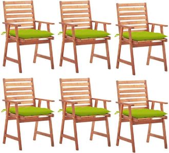 vidaXL Vidaxl - Sillas Comedor De Jard&iacute;n Y Cojines 6 Uds Madera Maciza Acacia