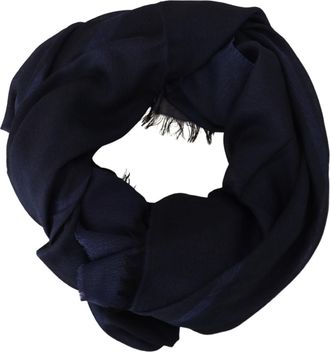 Gianfranco Ferre Wool Neck Wrap Shawl Fringes Womens Scarf