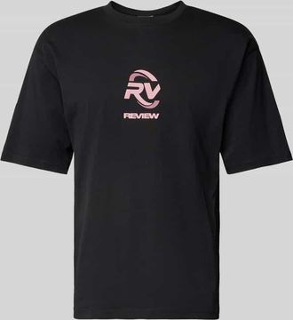 Review T-Shirt mit Label-Print in Black, Gr&ouml;&szlig;e L
