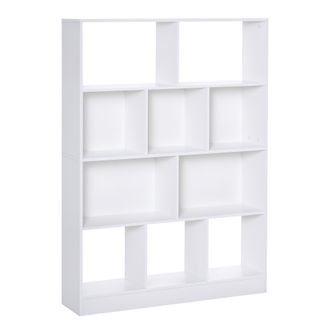 HOMCOM Homcom - Estanter&iacute;a Librer&iacute;a De 4 Niveles Con 10 Compartimentos Multiusos 100x23,8x140 Cm