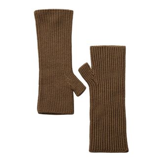 Mos Mosh MMTova Wool Rib Mittens - Accessories - Mujer - Marr&oacute;n - ONE SIZE