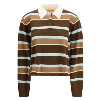 Guest In Residence Cashmere Knitwear, female, Multicolor, Size: M Cropped Stripe Rugby