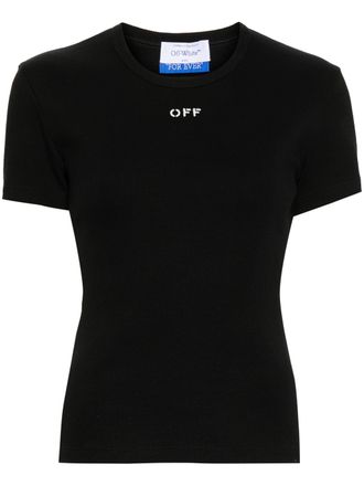 Off-white Off Stamp Rib Basic Tee Black White