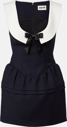 Shushu/Tong Bow-detail wool minidress