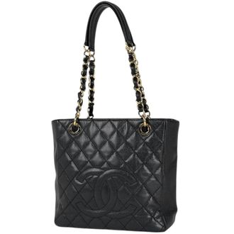 Chanel Black Grained Calfskin Tote Bag (Pre-Owned)