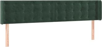 vidaXL Cabecero Con Led De Terciopelo Verde Oscuro 203x16x78/88 Cm Vidaxl