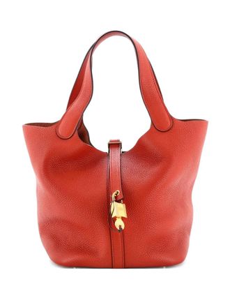 Herm&egrave;s Picotin Lock Bag Maurice MM bucket bag - women - Calf Leather - One Size - Orange