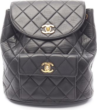 Chanel Black Leather Backpack (Pre-Owned)
