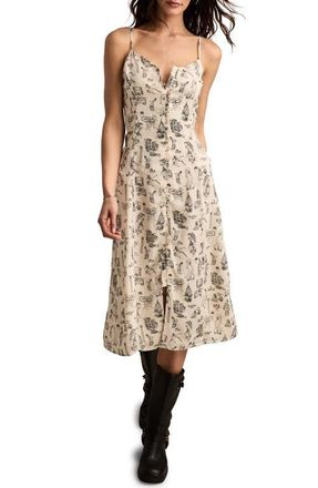 Lucky Brand Simone Allover Print A-Line Dress in Cream Conversational Print at Nordstrom, Size Large