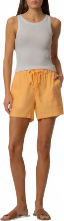 Kut from the Kloth Katana Linen Drawstring Short In Citrus Wash