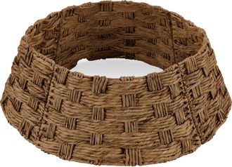 Best Choice Products 36in Basket Woven Hyacinth Christmas Tree Collar, Tree Skirt Accessory w/ Cord Cut-Out