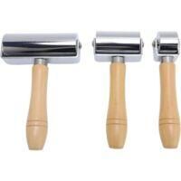 OEM Rodillo Para Bordes De Cuero De 3 Piezas, Acero Al Carbono, Mango De Madera, Herramienta Para Enrollar Y Marcar - Acabado Uniforme, Fuerte Adherencia,