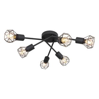 Globo Lighting Plaf&oacute;n - Xara I - Negro - Metal - &Oslash; 63cm - E14 - 54802s-6