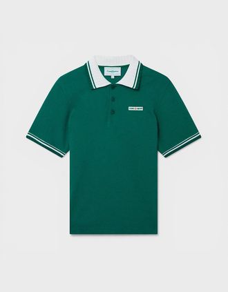 Casablanca Mens Textured Pique Polo Evergreen - Size: 38